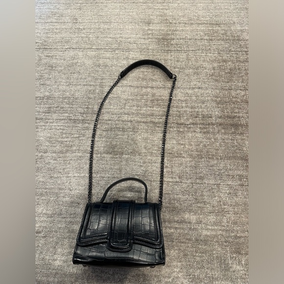 Zara Mini City Faux Leather Crossbody Flap Bag Chain Strap - Picture 3 of 5